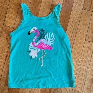 Kids Medium Flamingo Tank Top - Teal